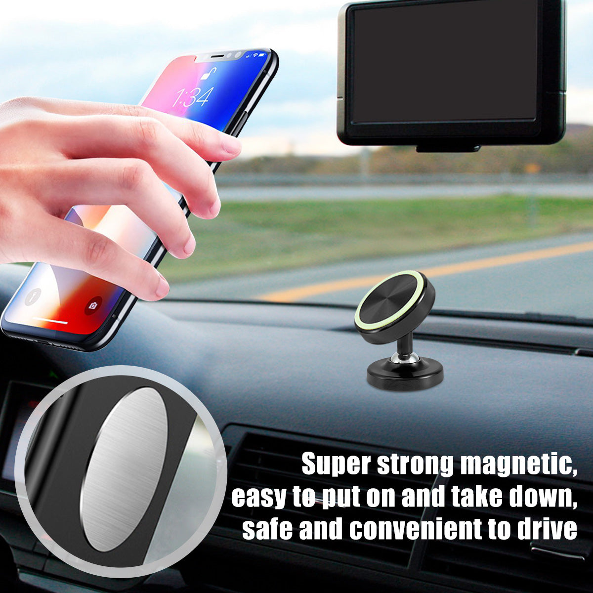 Car Phone Holder Magnetic Phone Mount Universal Dashboard