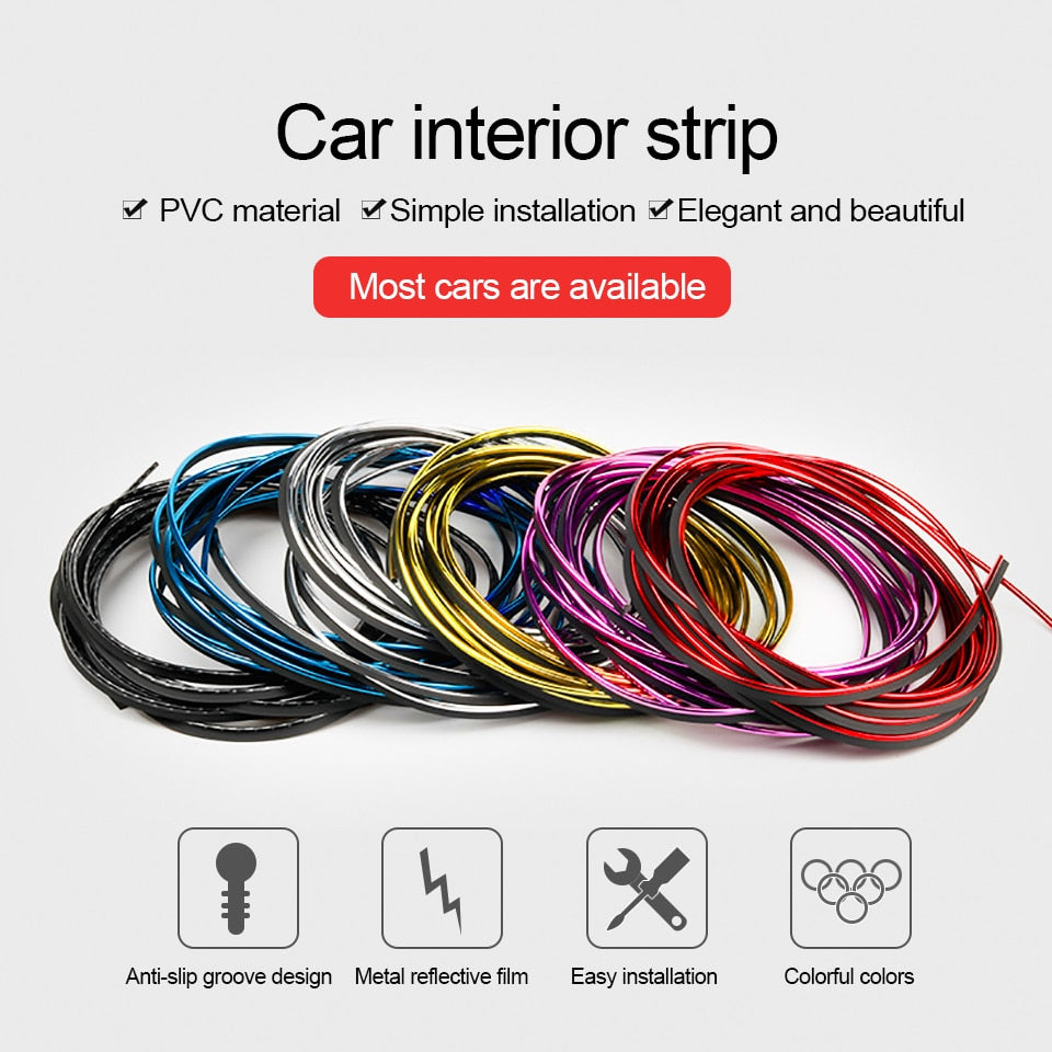 Car Styling Universal Flexible Moulding Trim Strips Decoration 5M/pcs