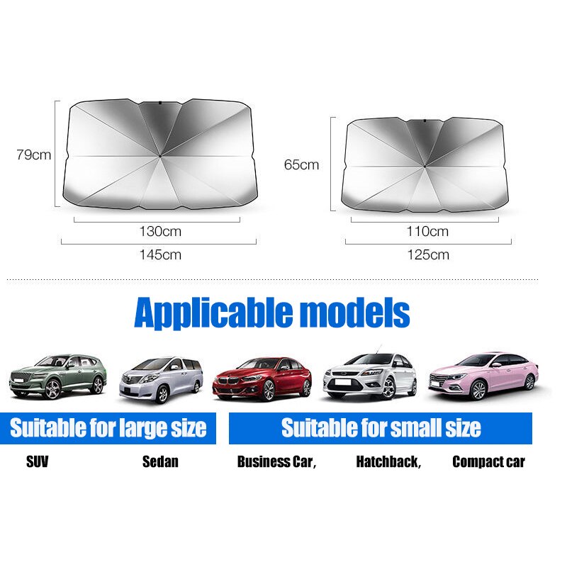 Car Cover SunShade Windshield UV-Protective Auto Front Rear Window Foldable Protector
