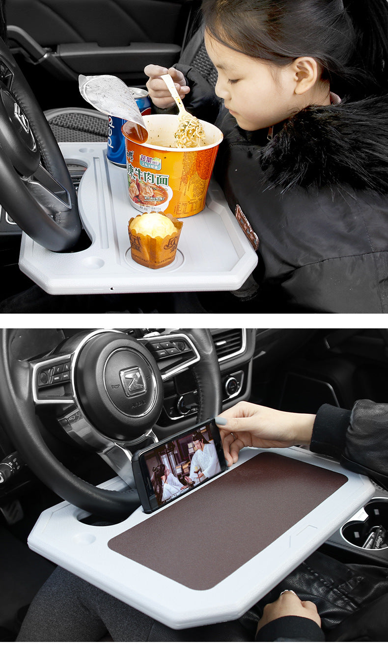 Car Table Wheel Laptop Universal Portable Eat Drink Seat Table Organizer