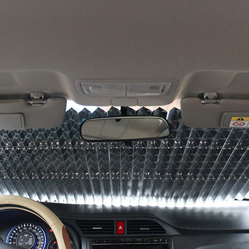 Car Cover Windshield Curtain Retractable Set Folding Anti-UV Car Sunshade