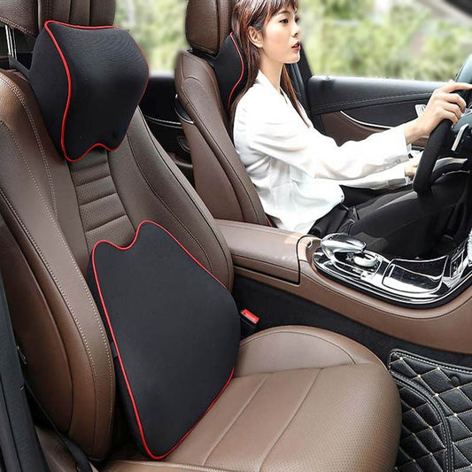 Car Headrest Back Memory Cotton Back Cushion Pillow Universal Seat Waist Rest Suit