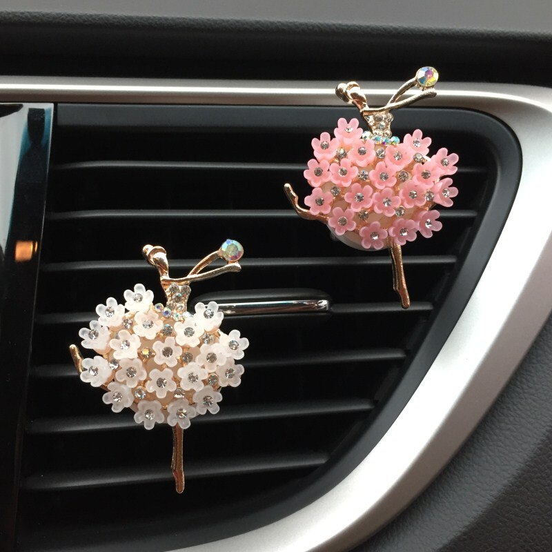 Car Solid Aromatherapy Air Freshener Ballet Girl Outlet Perfume Interior Bling Ornament