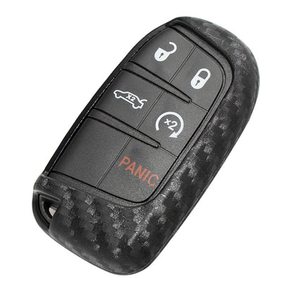 Carbon Fiber Jeep Car Remote Key Fob Case for Grand Cherokee Dodge Journey Chrysler Smart Remote