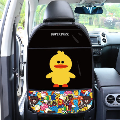 Car Seat Back Cartoon Protective Kick Pad Cushion Storage