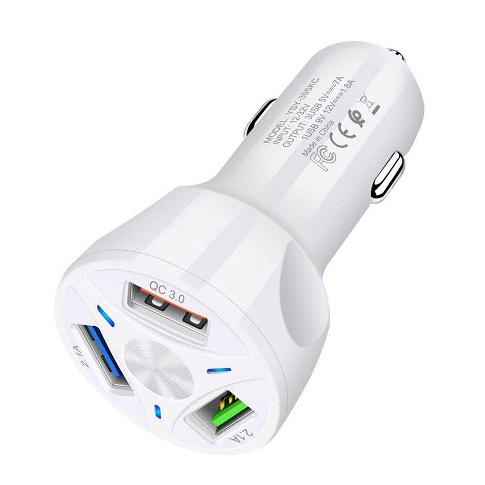 Car Charger Socket Splitter Quick 3.0 USB Charge for iPhone
