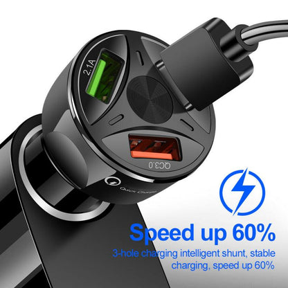 Car Charger Socket Splitter Quick 3.0 USB Charge for iPhone