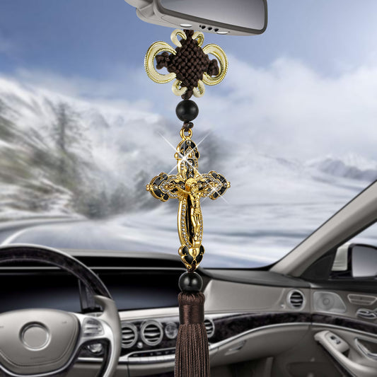 Car Pendant Metal Diamond Rearview Mirror Ornament Hanging Decal