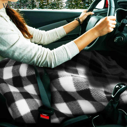 Car Electric Blanket 12 Volt Heated Fleece Travel Throw Timer