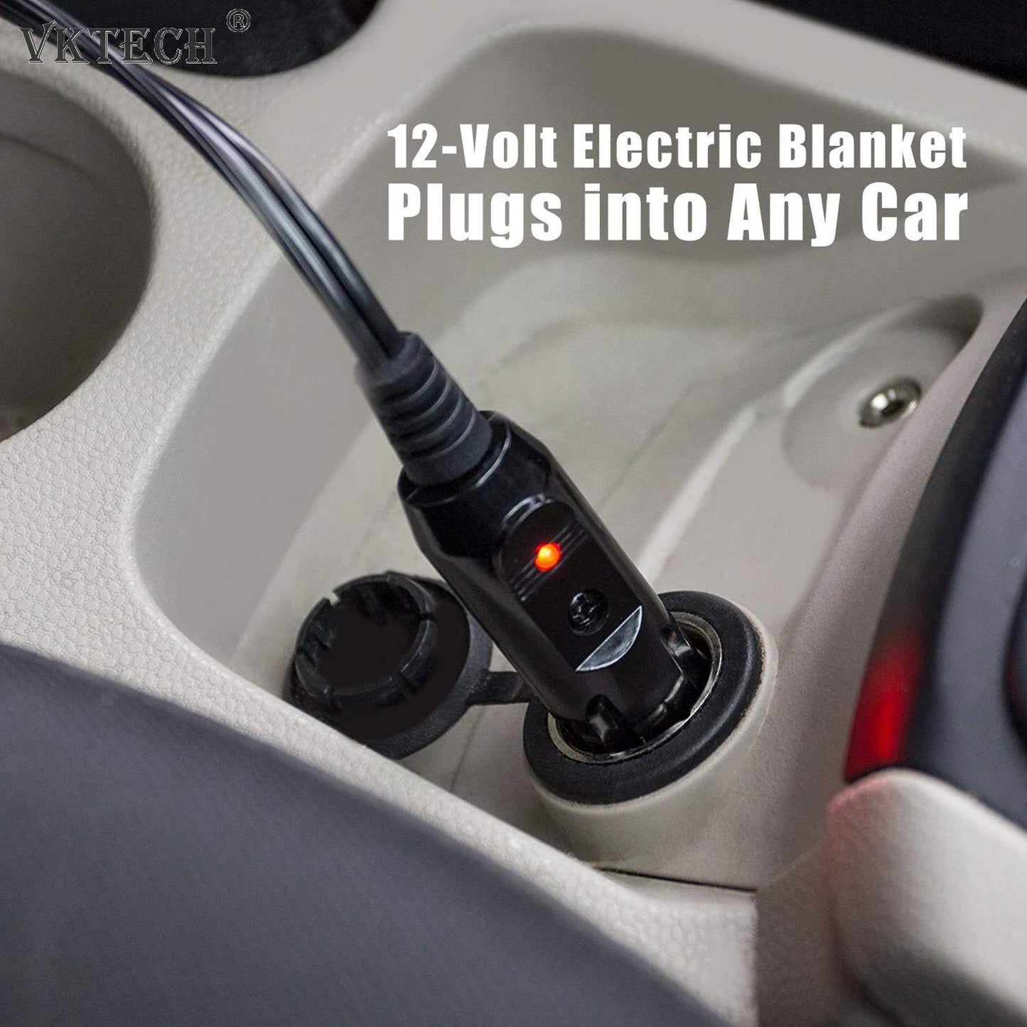 Car Electric Blanket 12 Volt Heated Fleece Travel Throw Timer