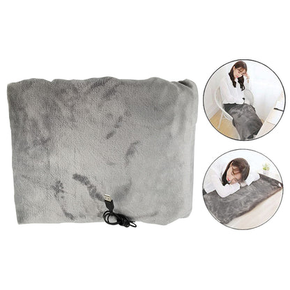 Flannel USB Electric Blanket Heated Scarf Overheating Protection Cushion 39x28 Inch