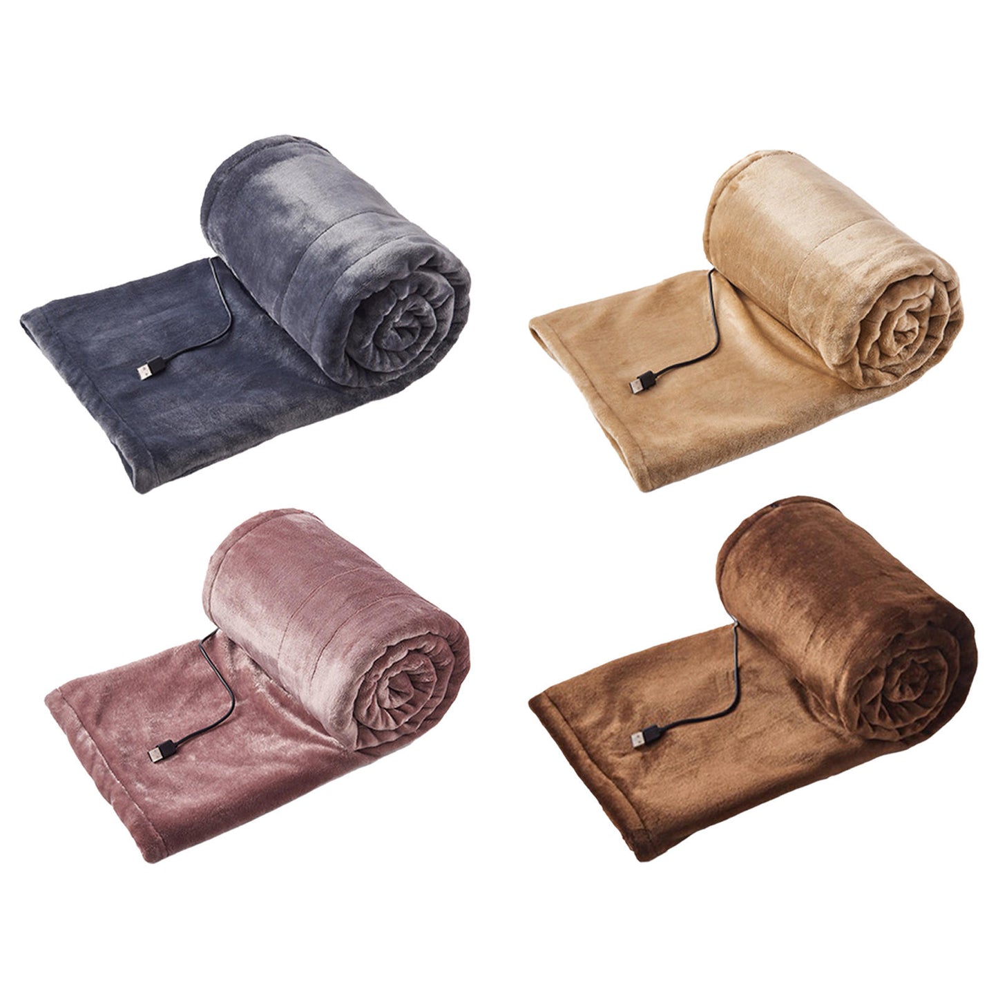 Flannel USB Electric Blanket Heated Shawl Throw Gears Multipurpose Warm Cushion