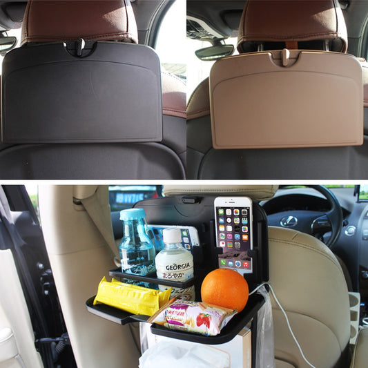 Car Seat Back Drink Holder Folding Dining Table Organizer