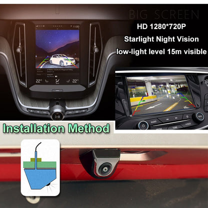 Car Camera Fish Eye Lens Starlight Night Vision Vehicle Rear / Front View 15M