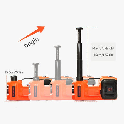 Electric Hydraulic Car Jacks with Impact Wrench &Tire Inflator Built-in LED Tools 5T 12V  3 In 1