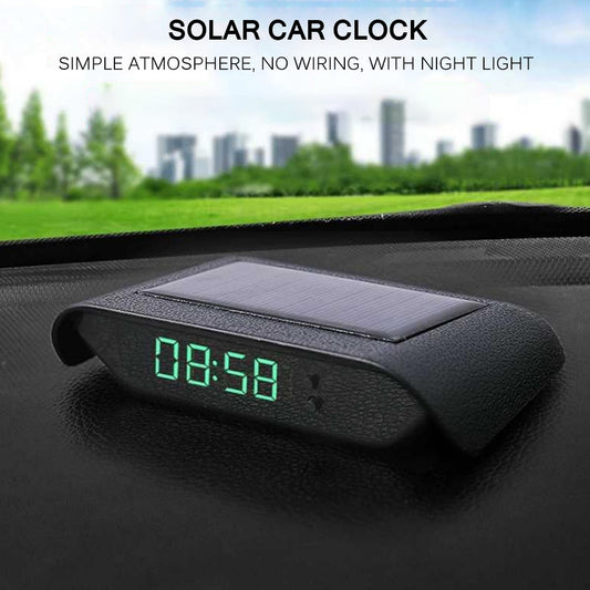 Car Solar Watch Automotive Digital With Backlight Luminous Display 24-Hour Resistant