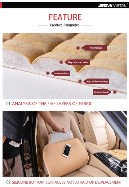 Car Seat Universal Breathable Soft  Plush Pads Chair Full Mats
