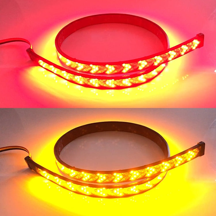 Car LED Pickup Arrow Red Flowing Yellow Turn Signal Lamp Scanning Brake Light Bar 100cm
