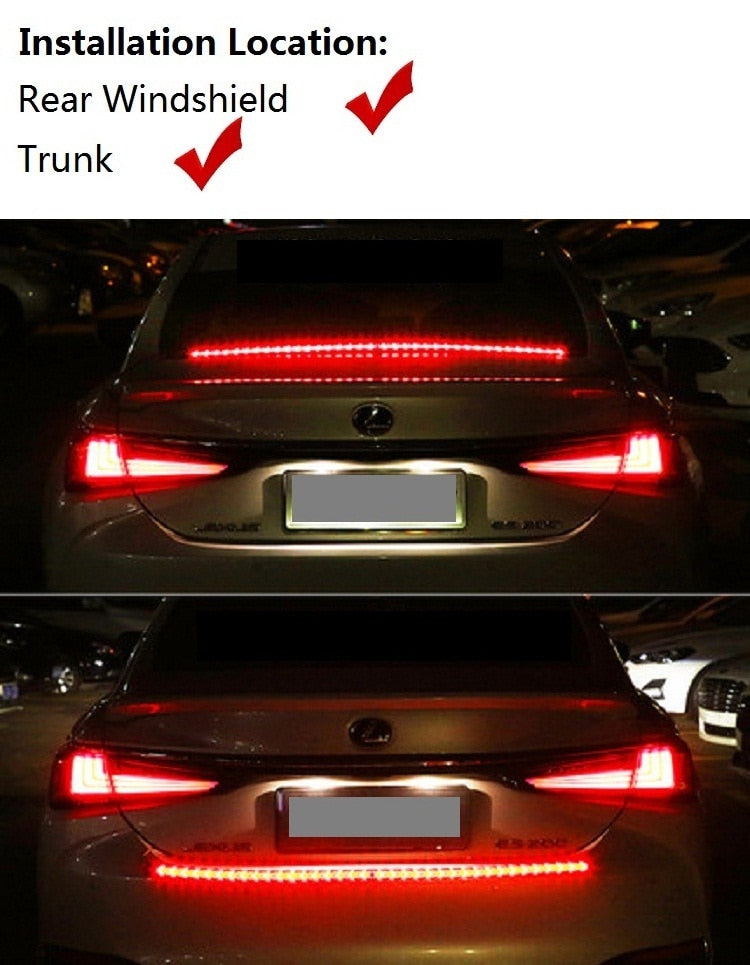 Car LED Pickup Arrow Red Flowing Yellow Turn Signal Lamp Scanning Brake Light Bar 100cm