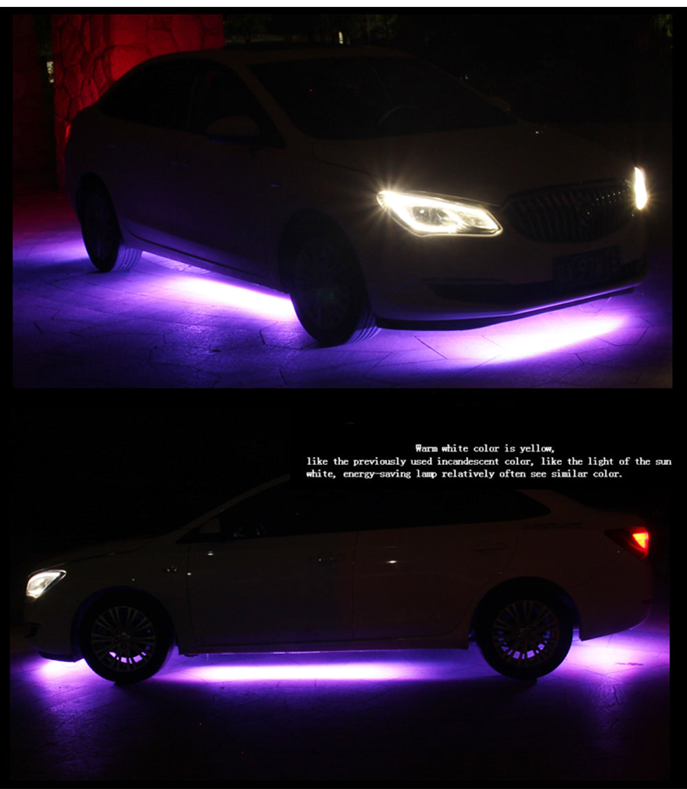 Car Underglow Flexible Strip LED Remote APP Control Light