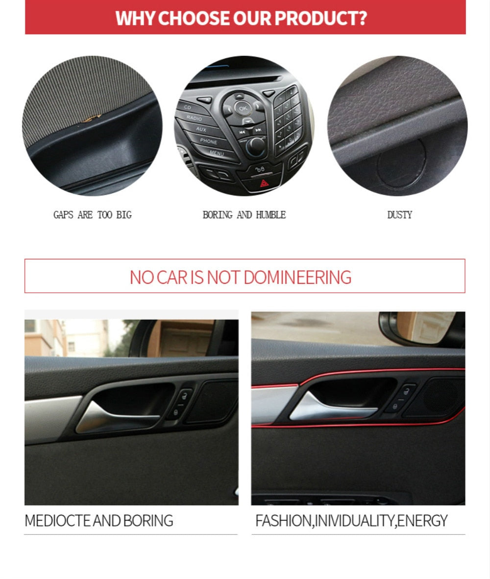 Car Styling Interior Accessories Strip Sticker For Toyota Corolla Avensis Yaris 5M