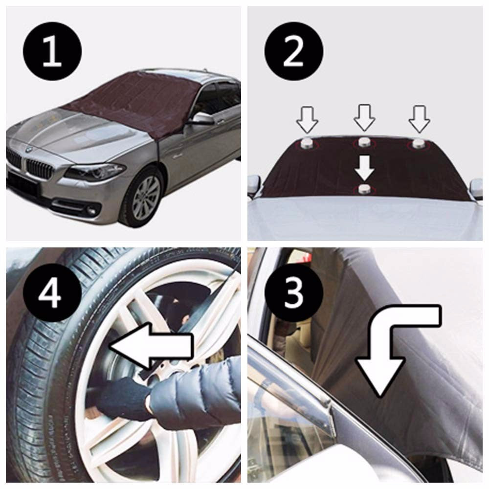 Car Windscreen Universal Magnetic HalfCover Sun Snow Ice Frost Wind Protector