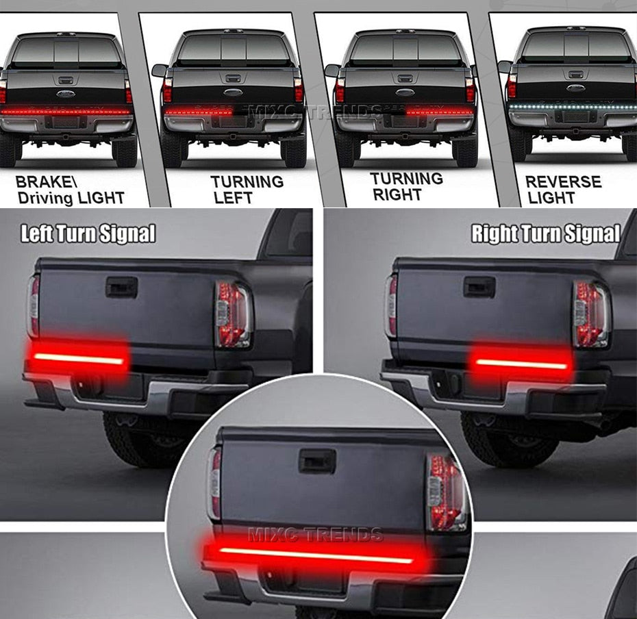 Car Truck Tailgate Turn Signal LED Flexible Strip Light Bar Waterproof Reverse Brake Light 12V
