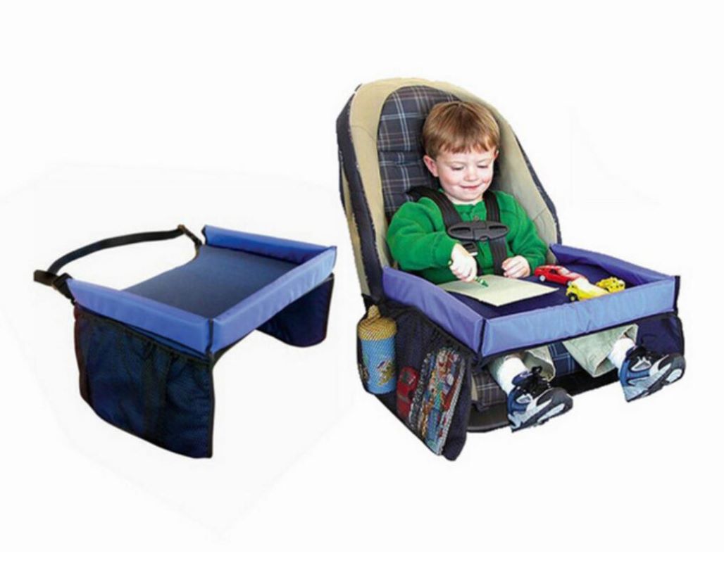 Car Seat Tray Toys Safety Seat Food Storage Kids Travel Dining Drinking Table