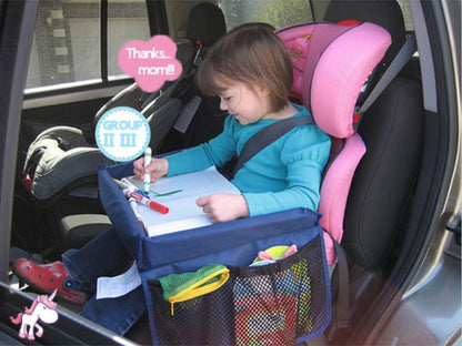 Car Seat Tray Toys Safety Seat Food Storage Kids Travel Dining Drinking Table