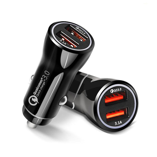 Dual USB Car Charger 30W QC 3.0 Fast Mini Cigarette Adapter