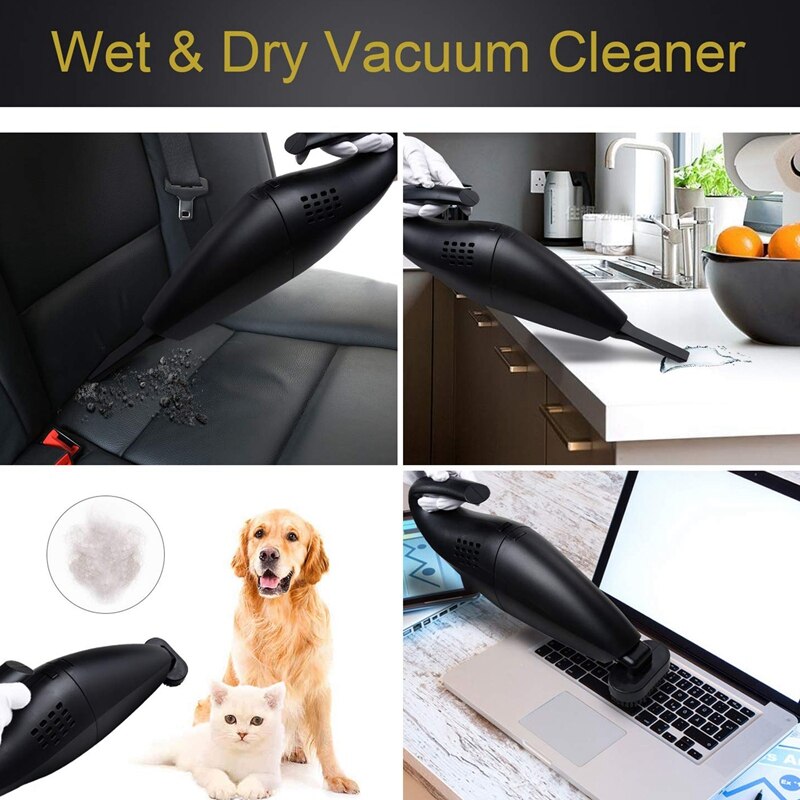 Car Handheld Vacuum Cleaner Cordless Vacuum Rechargeable Powerful Suction Wet Dry 120W 12V