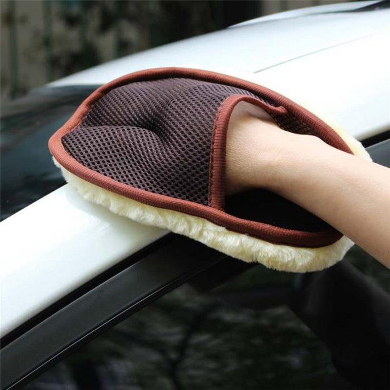 Car Clean Wool Cashmere Washing Gloves  For Kia Vesta VW POLO Ford Focus