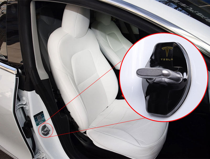 Car Stickers 3D Car Door Lock Buckle Car Accessories for Tesla