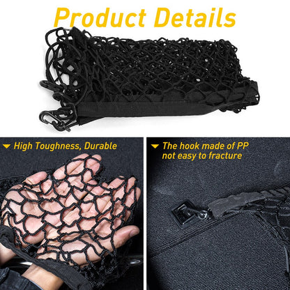 Car Trunk Rear Cargo Luggage Nylon Elastic Mesh Net With 4 Plastic Hooks Pocket