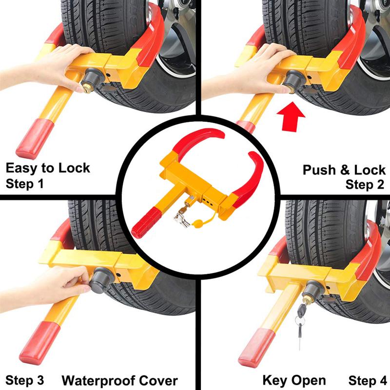 Car Heavy Duty Wheel Lock Trailers Anti Theft Lock Clamp Tire Claw Trailer