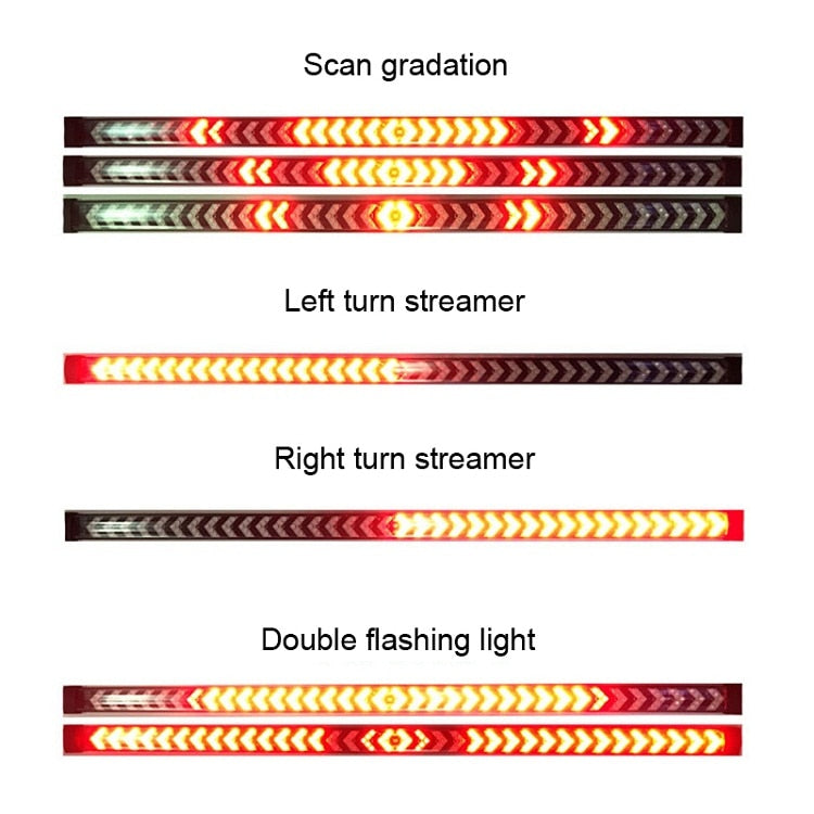 Car LED Pickup Arrow Red Flowing Yellow Turn Signal Lamp Scanning Brake Light Bar 100cm