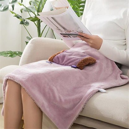 Knee Cover Shawl USB Powered Portable Electric Warming Adjustable Plush Flannel