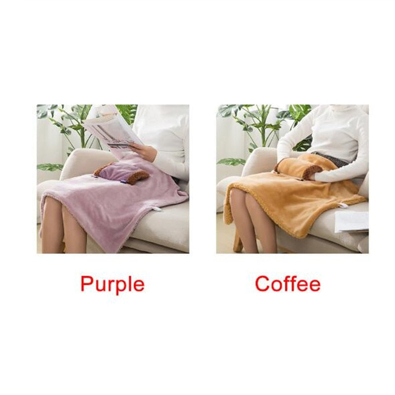 Knee Cover Shawl USB Powered Portable Electric Warming Adjustable Plush Flannel
