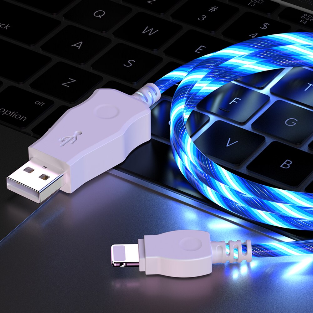 Car Mobile Phone  Wire Cord Lead LED USB Fast Charge Cable For iPhone