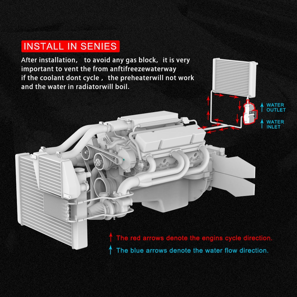 Car Engine Heater Preheater Water Tank Air Parking Heater 1.8L-2.5L 220V 2000W