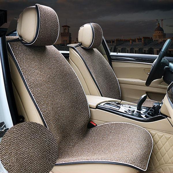 Car Seat Cushion Linen Fabric Ventilated Protector