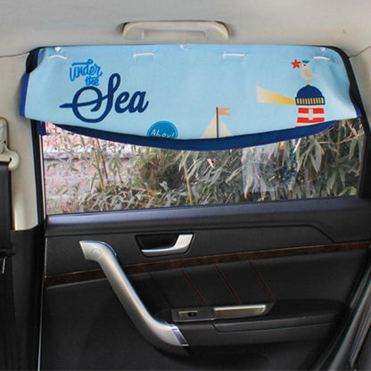 Car Window Sunshade Cartoon Universal Side Window Sunscreen Magnetic Curtain