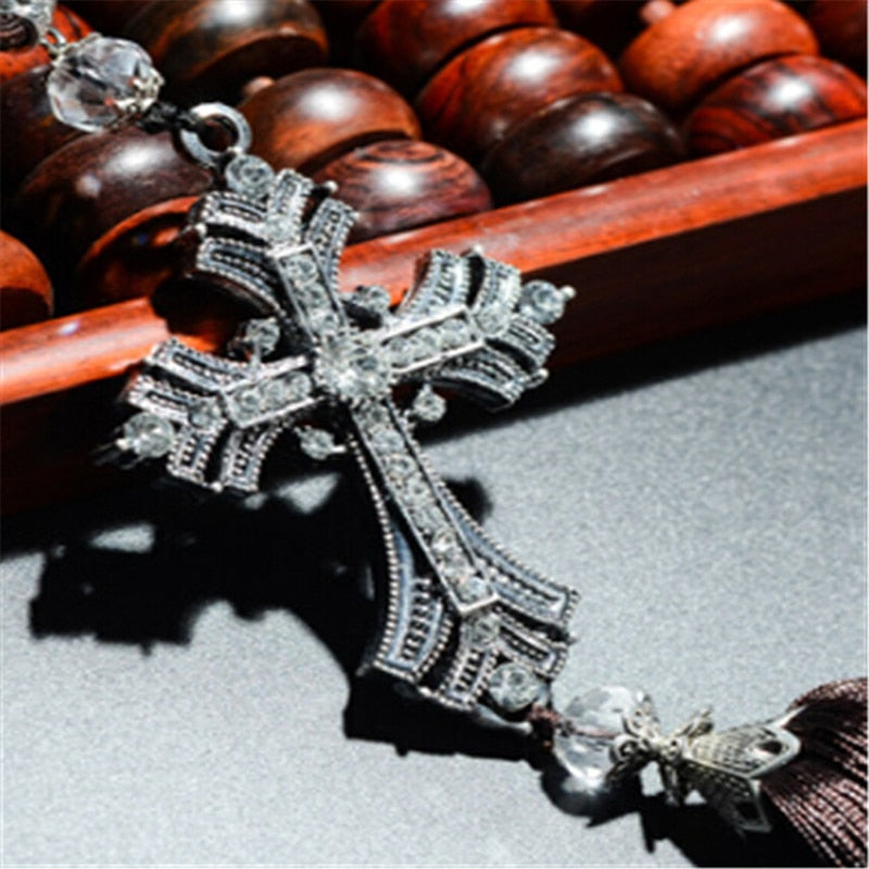 Car Pendant Hanging Decoration Cross Jesus Christian Metal And Crystal Diamond