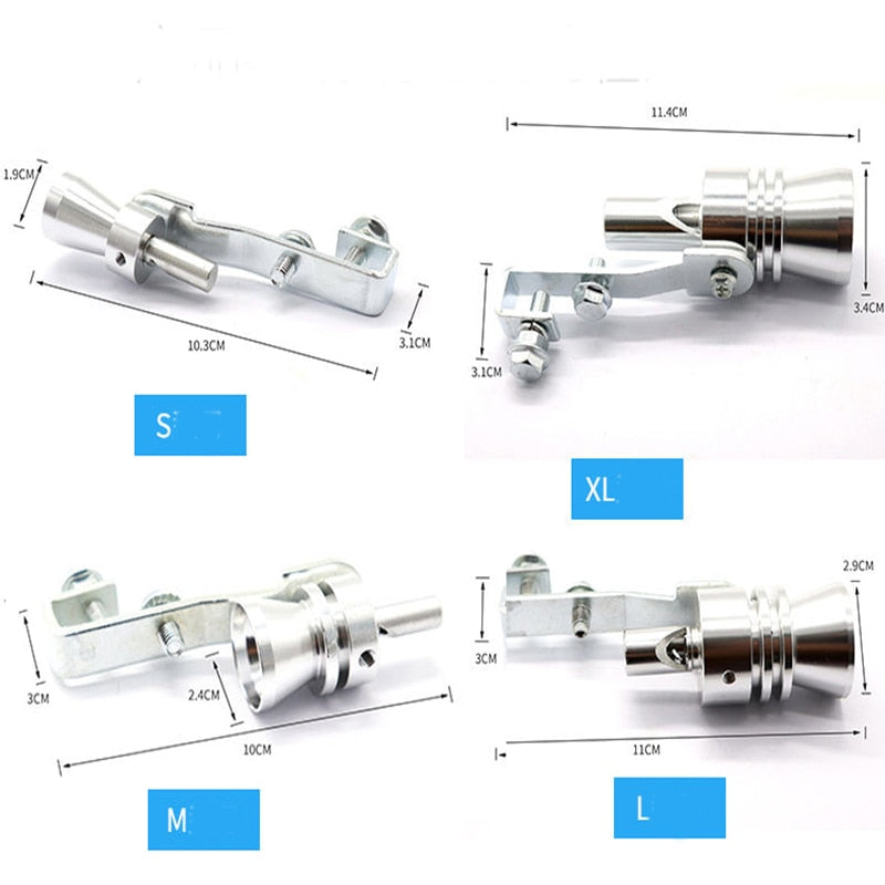 Car Exhaust Fake Turbo Whistle Pipe Sound Muffler Blow Off Valve Universal Simulator Whistler Replace Parts