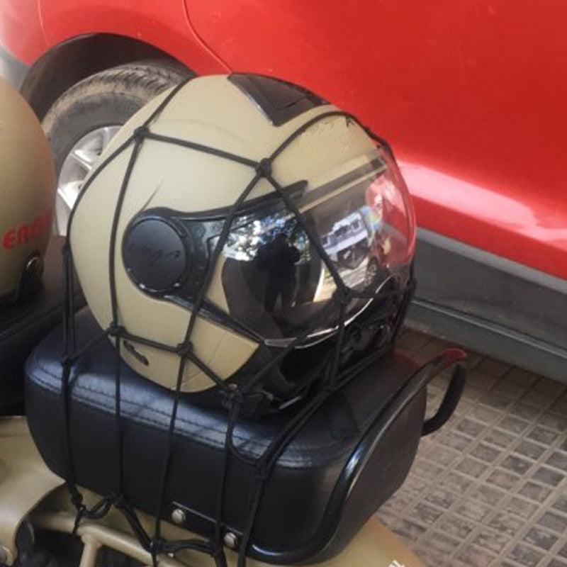 Motorcycle Luggage Net Bike 6 Hooks Hold Down Fuel Tank Luggage Mesh Black