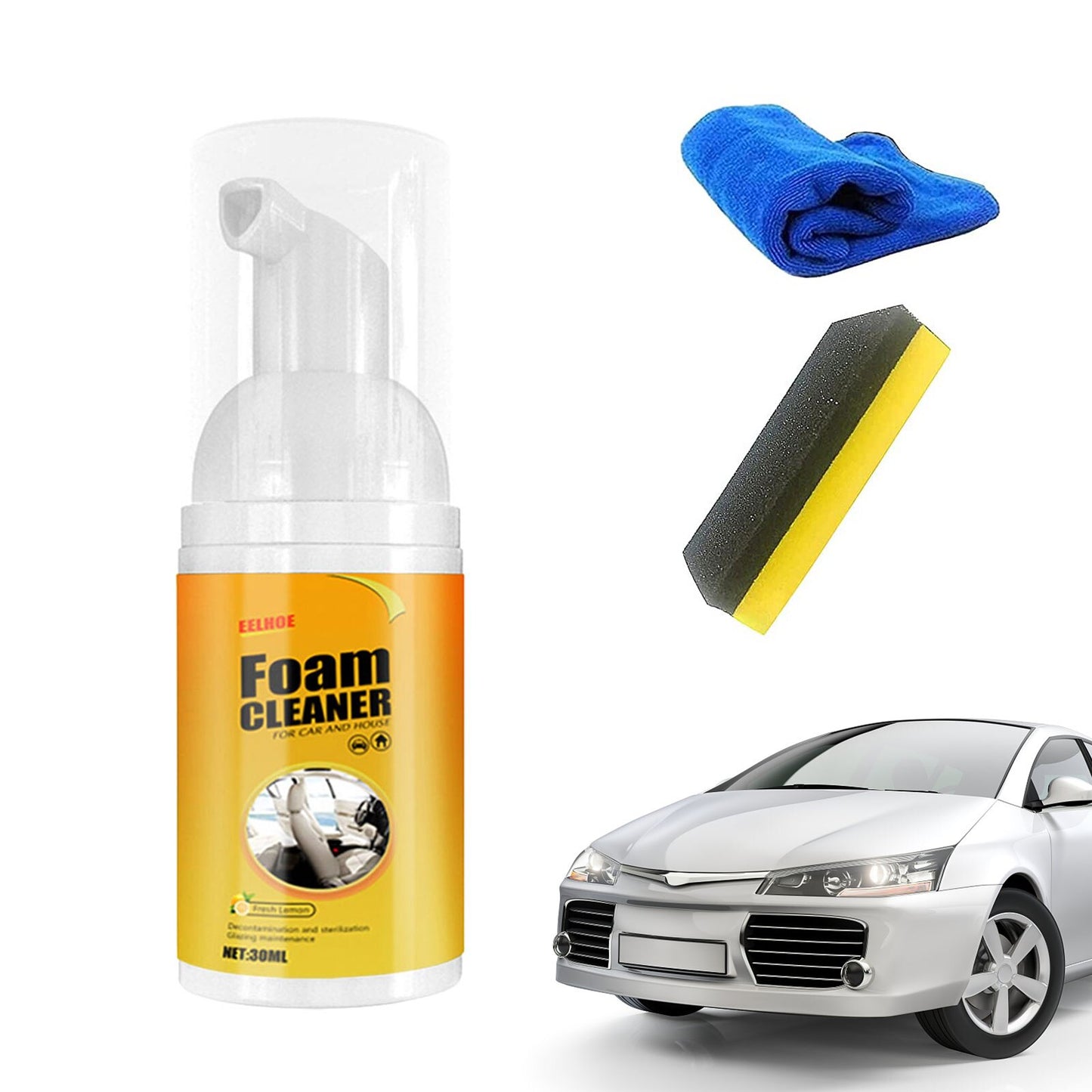 Car Sprays Rinse-Free Foam Lemon Flavor Cleaner