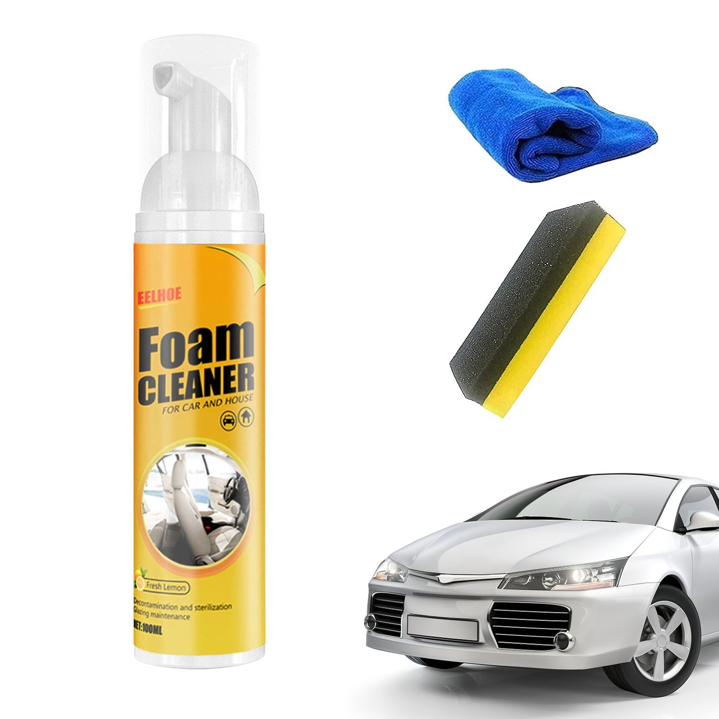Car Sprays Rinse-Free Foam Lemon Flavor Cleaner