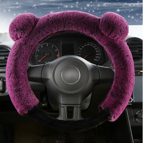 Car Steering Wheel Winter Plush Fur Soft Cute cover+ Handbrake +Gear Knob 3 Pcs