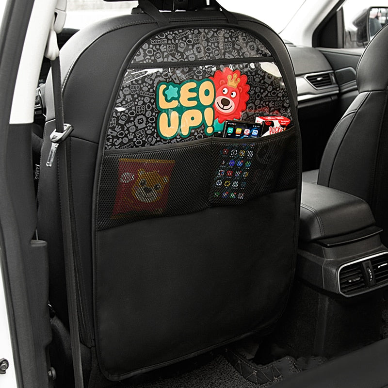 Car Seat Cover Kid Back Storage Pocket Wear Resistant