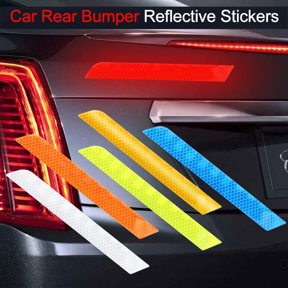 Car Reflective Safety Warning Rear Bumper Stickers Night Decal Stickers 2pcs